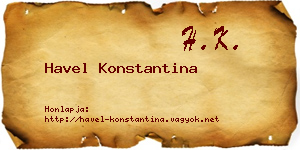 Havel Konstantina névjegykártya